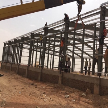 Structural Steel Frame with Concrete panel for Bus terminal in Africa