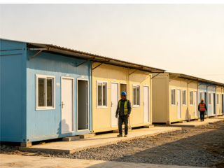 Flat pack buildings for sale in the construction site
