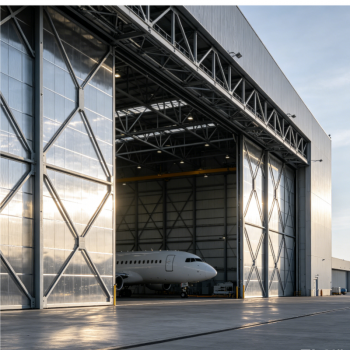 Aircraft Hangar with automatic door equipped 